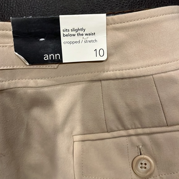 Loft Cropped Dress Pants Ann Size 10 Color Tan - Picture 3 of 5